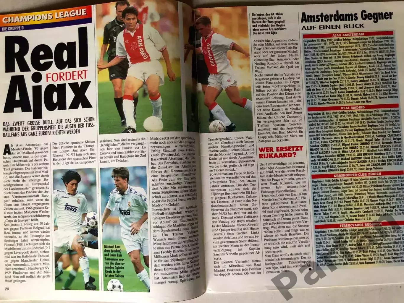 Журнал Футбол Fusball Sport Extra 1995/96 Ліга Чемпіонів Спецвипуск Боруссія 5