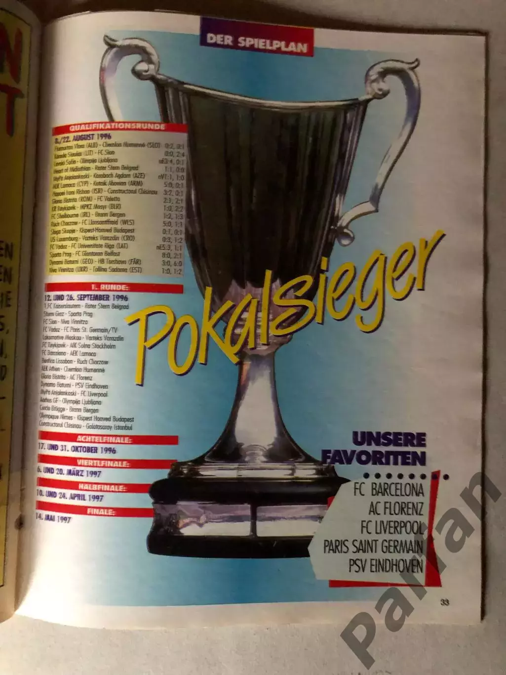 Журнал Футбол Fusball Sport Extra 1996/97 Єврокубки Ліга Чемпіонів Спецвипуск 5