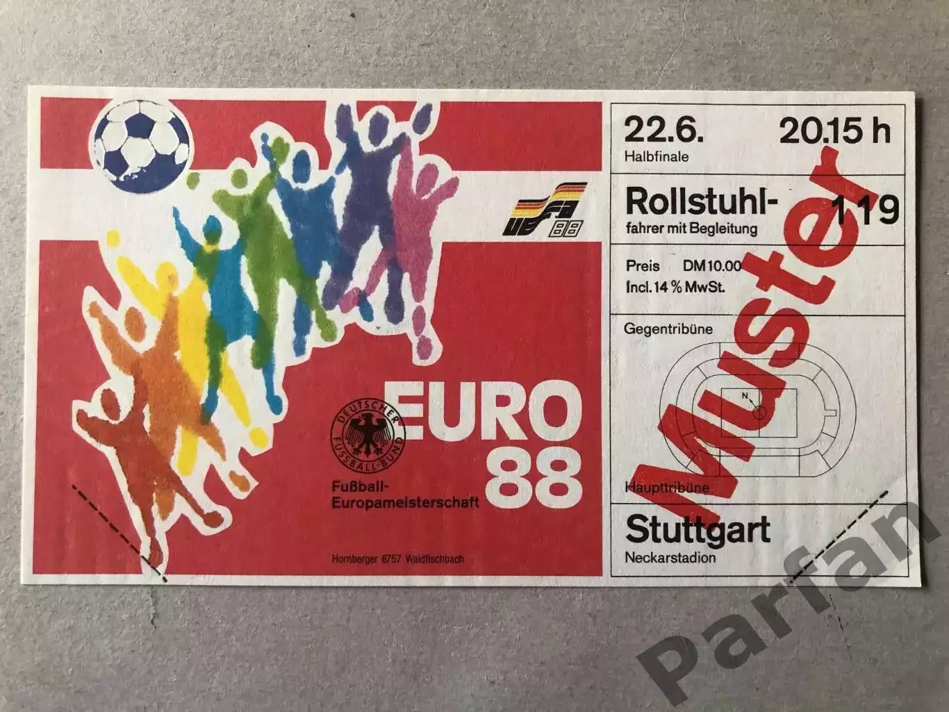 Билет Италия - СССР 1988