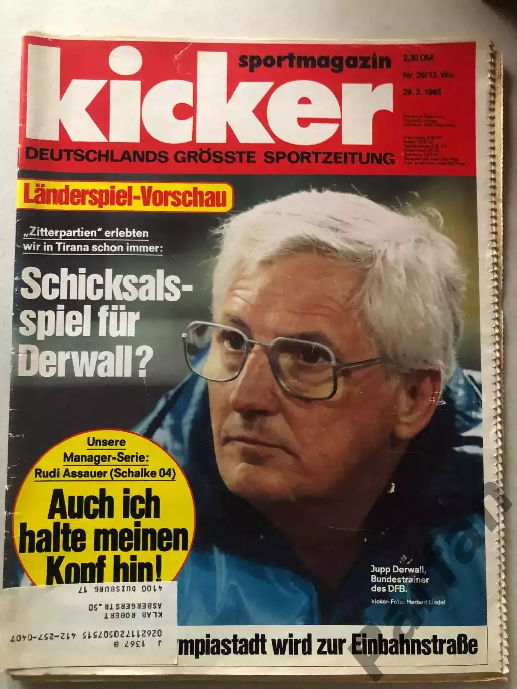 Футбол Журнал Kicker 1983 Постер Німеччина