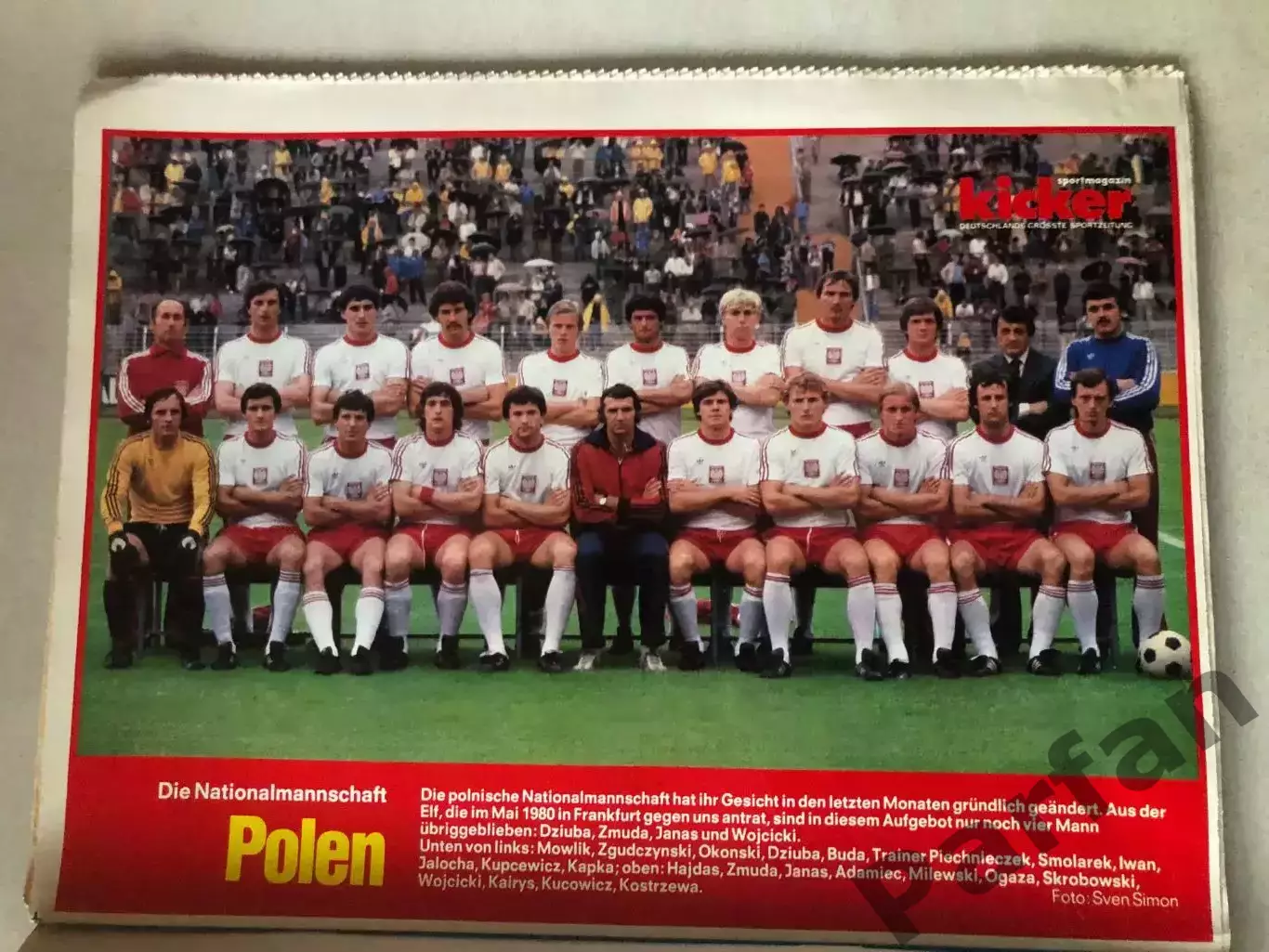 Футбол Журнал Kicker 1981 Постер Польща 1