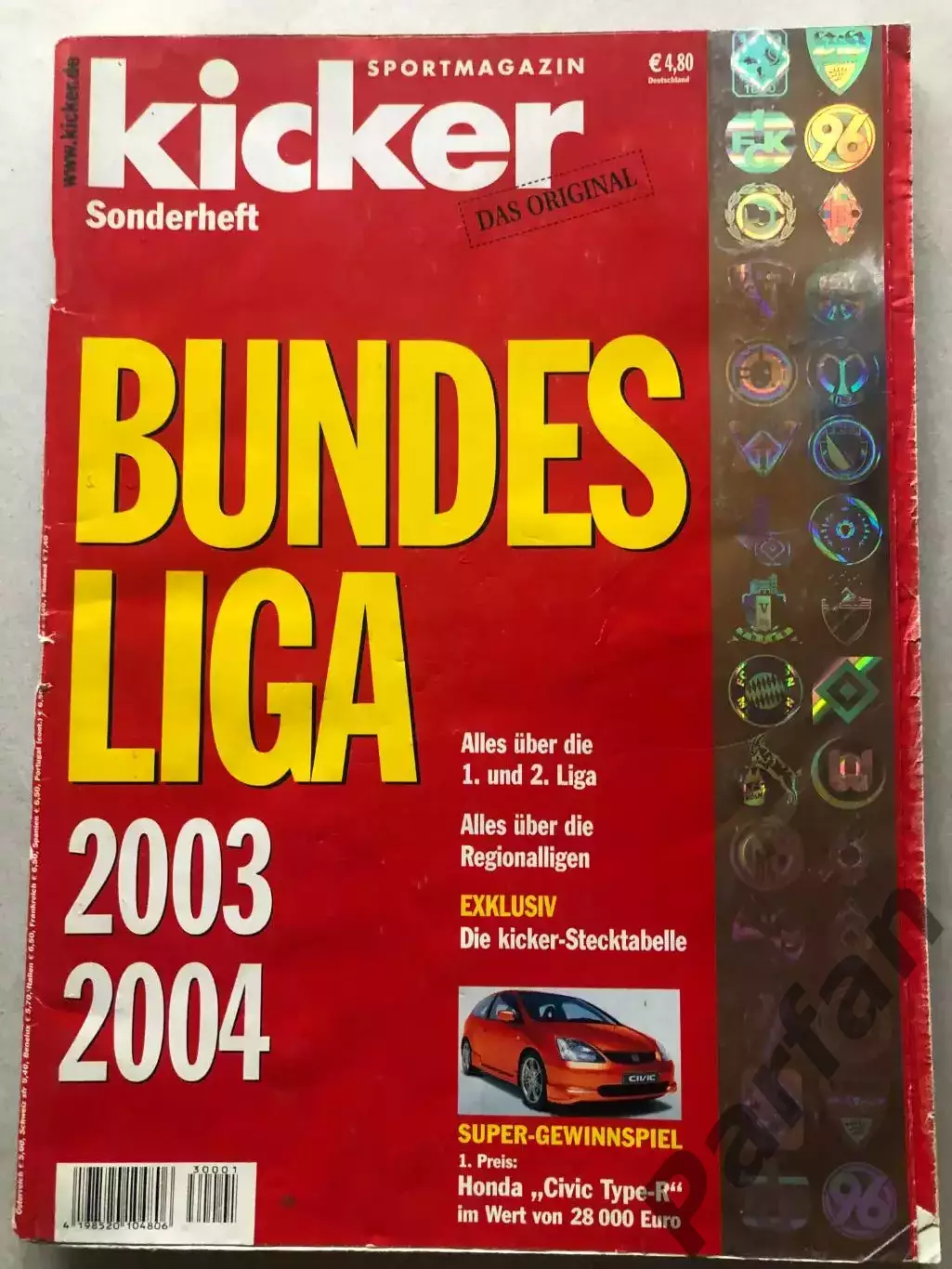 Футбол Журнал Kicker Bundesliga Бундесліга 2003/04 Спецвипуск