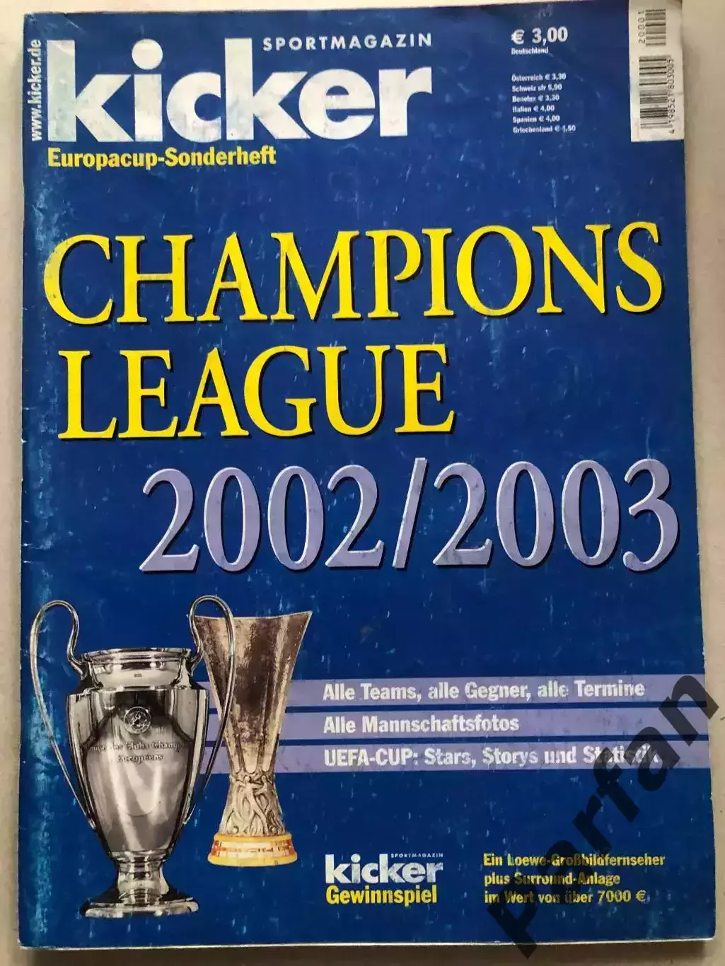 Футбол Журнал Kicker Champions league Спецвипуск 2002/03