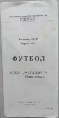 ЦСКА Москва - Металлург Запорожье - 11 июля 1989 год