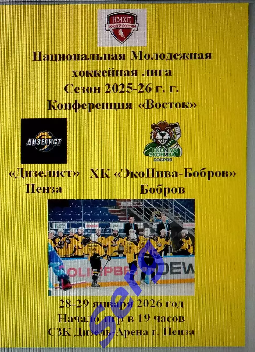 МХК Дизелист Пенза - ХК ЭкоНива-Бобров Бобров - 28-29 января 2026 год