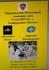 МХК Дизелист Пенза - Протон Нововоронеж - 03-04 февраля 2026 год. НМХЛ