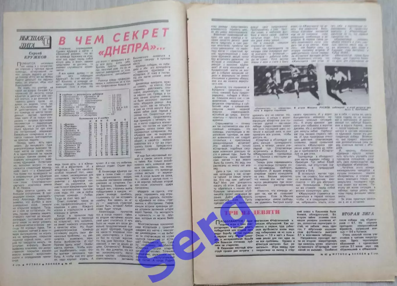 Еженедельник Футбол-Хоккей №45 06 ноября 1988 год 2