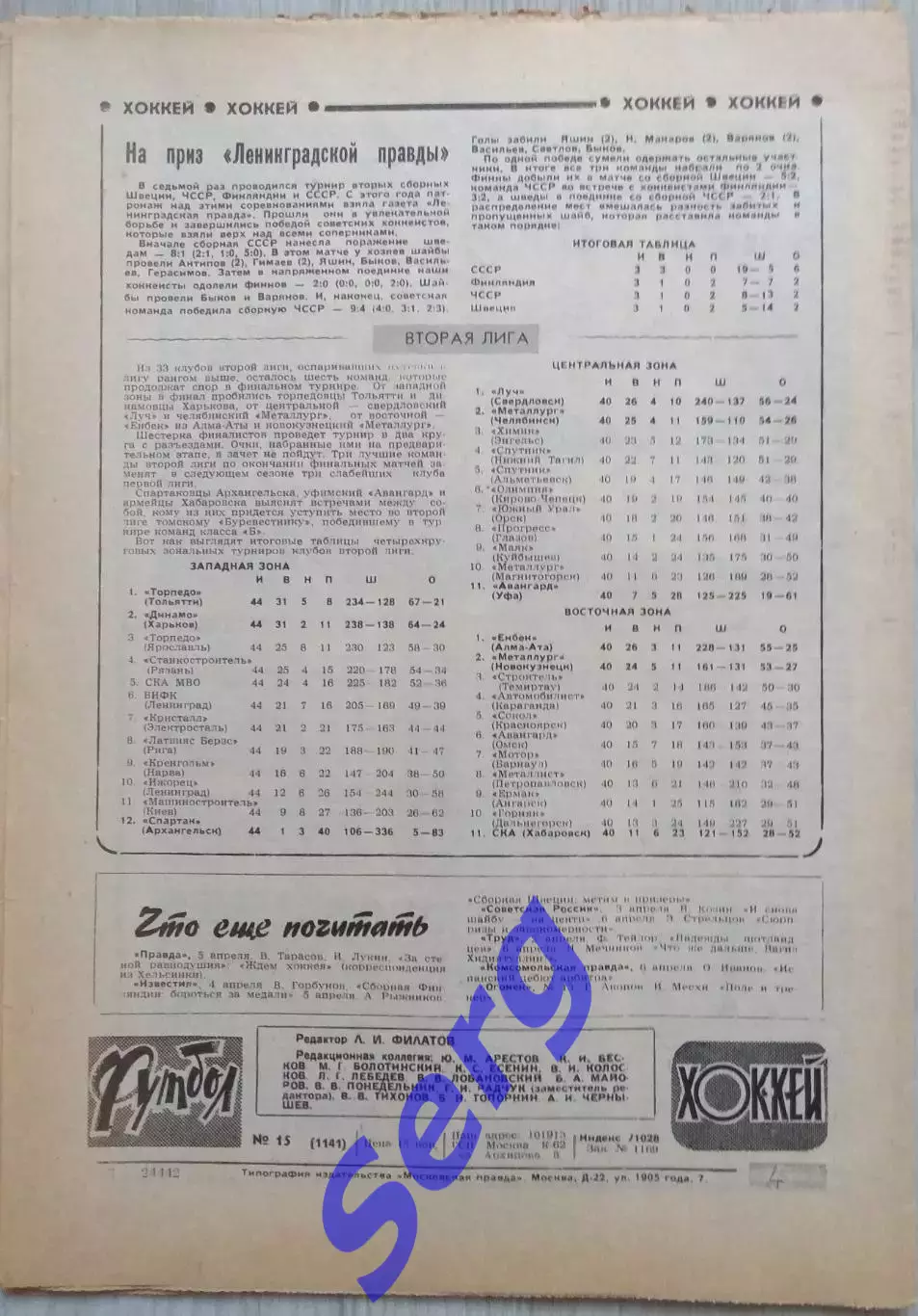 Еженедельник Футбол-Хоккей №15 11 апреля 1982 год 7