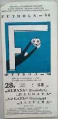 Даугава Рига - Кубань Краснодар - 28 июня 1986 год