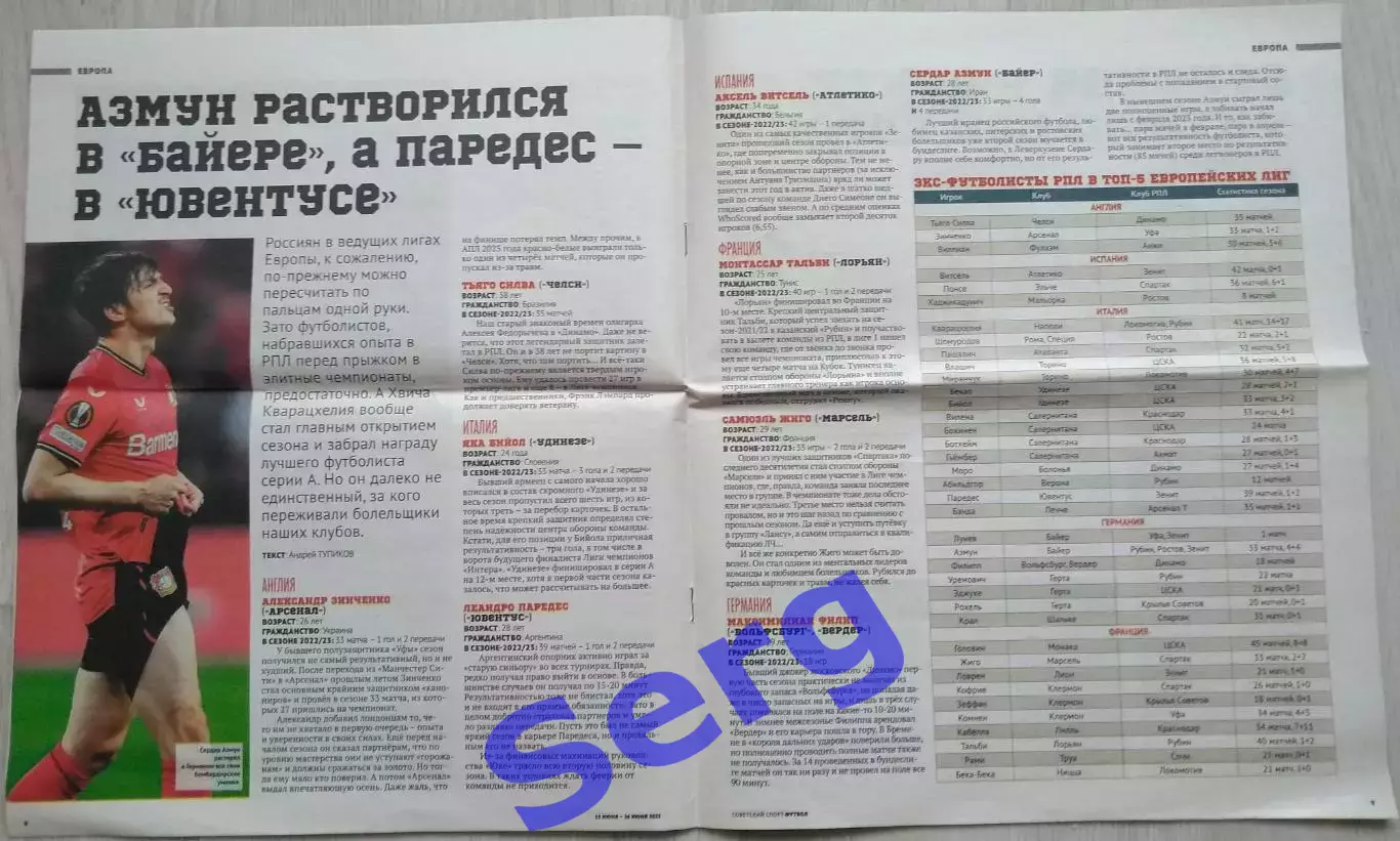 Журнал Советский Спорт Футбол (ССФ) №11 13-26.06.2023 год 3