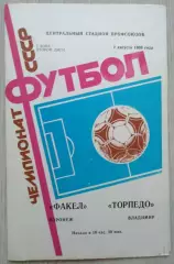 Факел Воронеж - Торпедо Владимир - 02 августа 1988 год