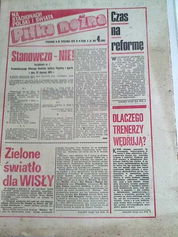 Еженедельник Pilka Nozna №4 1979 год