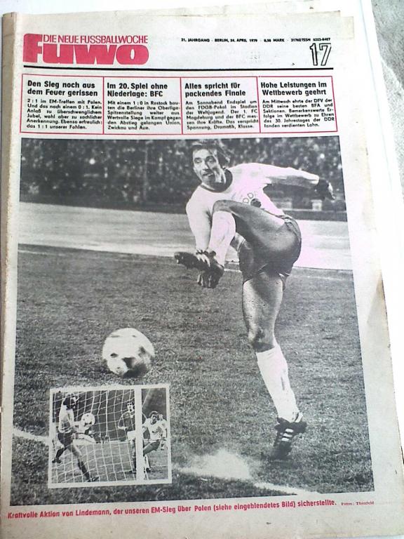 Еженедельник FUWO die neue fussballwoche №17 1979 год