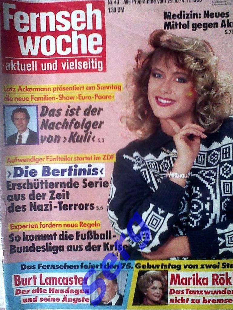 Журнал Fernseh woche (ТВ неделя) №43 29.10.-04.11.1988