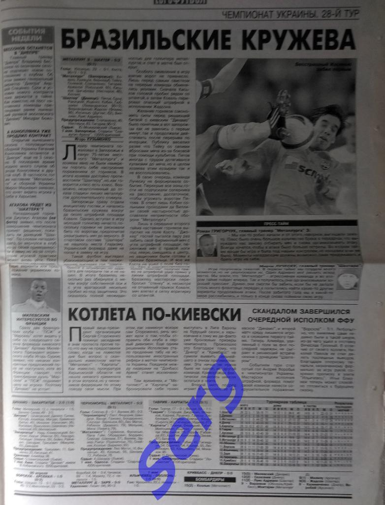 Отчет о матче Металлург Запорожье - Шахтер Донецк - 01 мая 2010 год