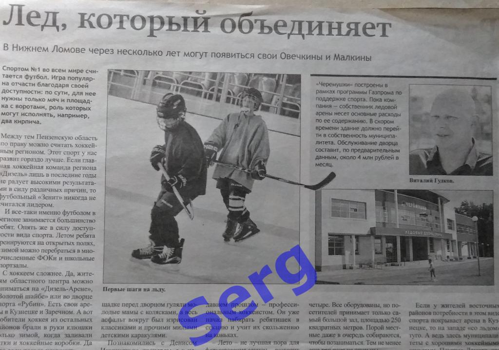 Статья о развитии хоккея в Пензенской области 2017 год