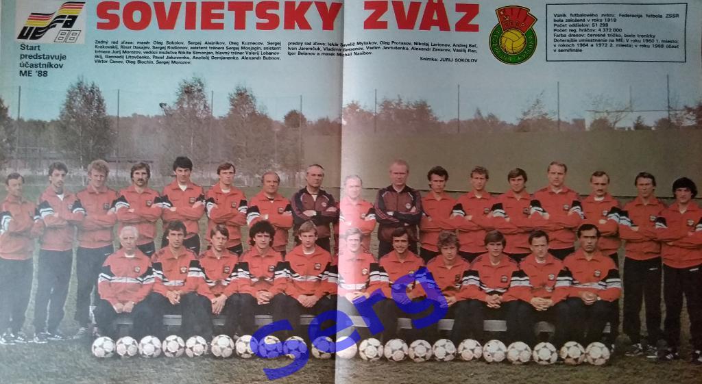 Суперпостер сборная СССР из журнала Старт (Start) 1988 год