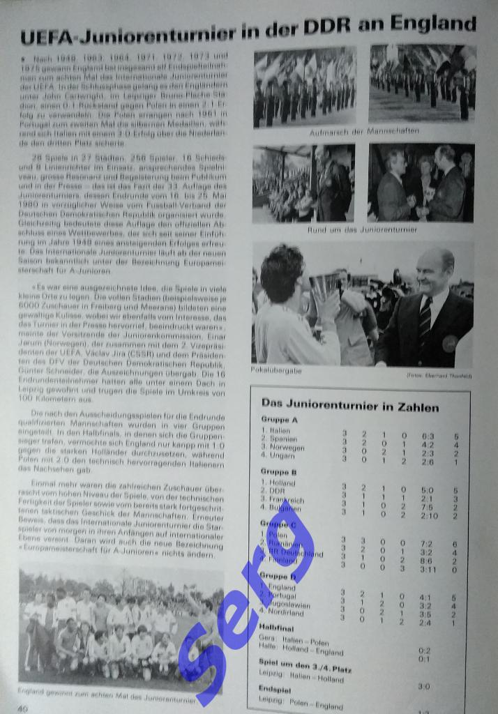 Bulletin officiel de L UEFA (Официальный бюллетень УЕФА) №92 сентябрь 1980 год 2