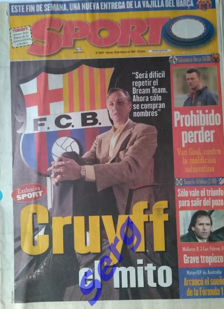 Газета Спорт (Sporto), Испания №6947 26 февраля 1999 год