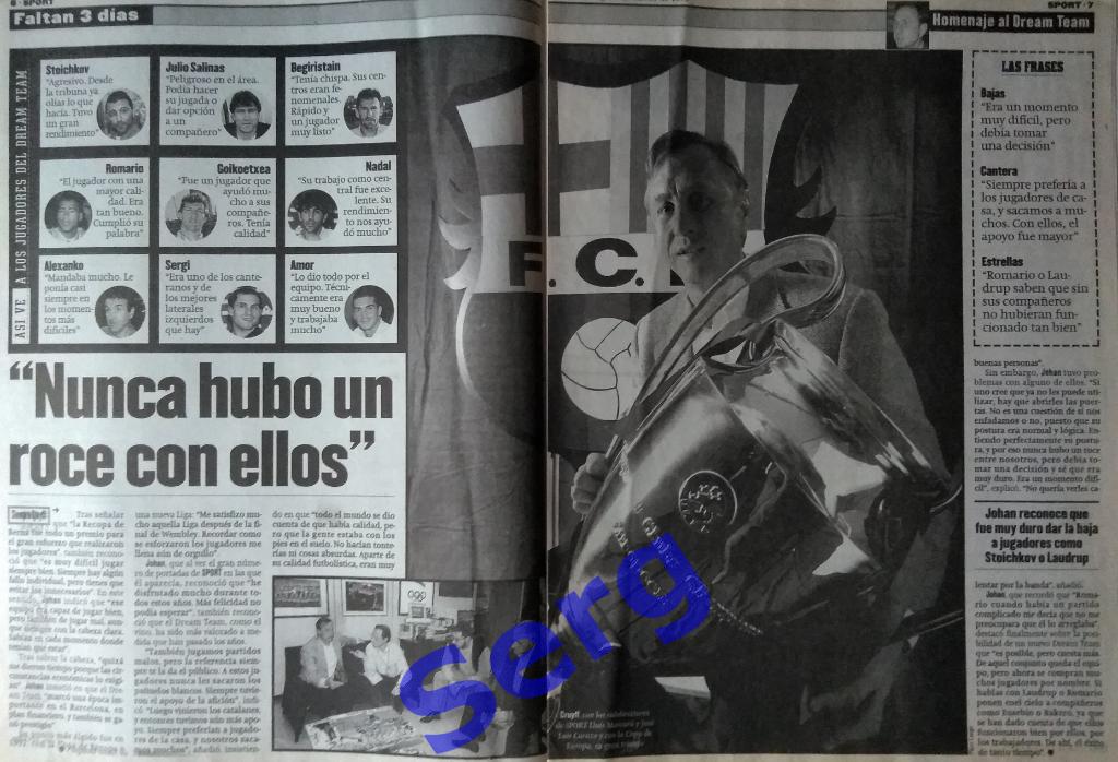 Газета Спорт (Sporto), Испания №6947 26 февраля 1999 год 2