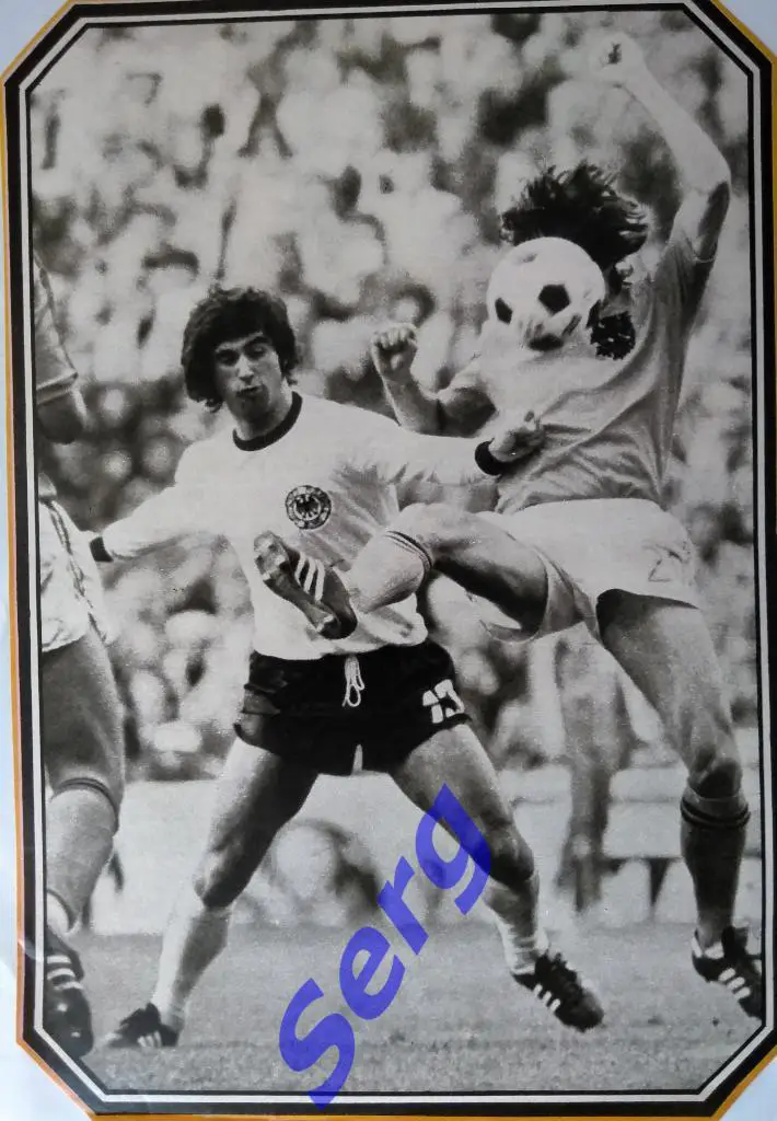 Постер Г. Мюллер (ФРГ) матч ЧМ-74 ФРГ - Голландия журнал Стадион (Stadion)