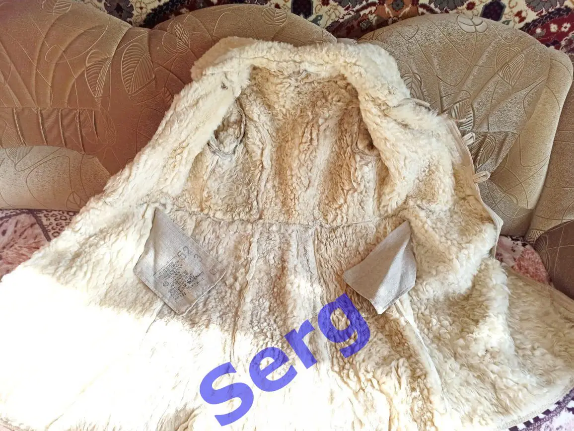 Военный тулуп, натуральная овчина, размер 52-54, изготовлен в СССР. 3