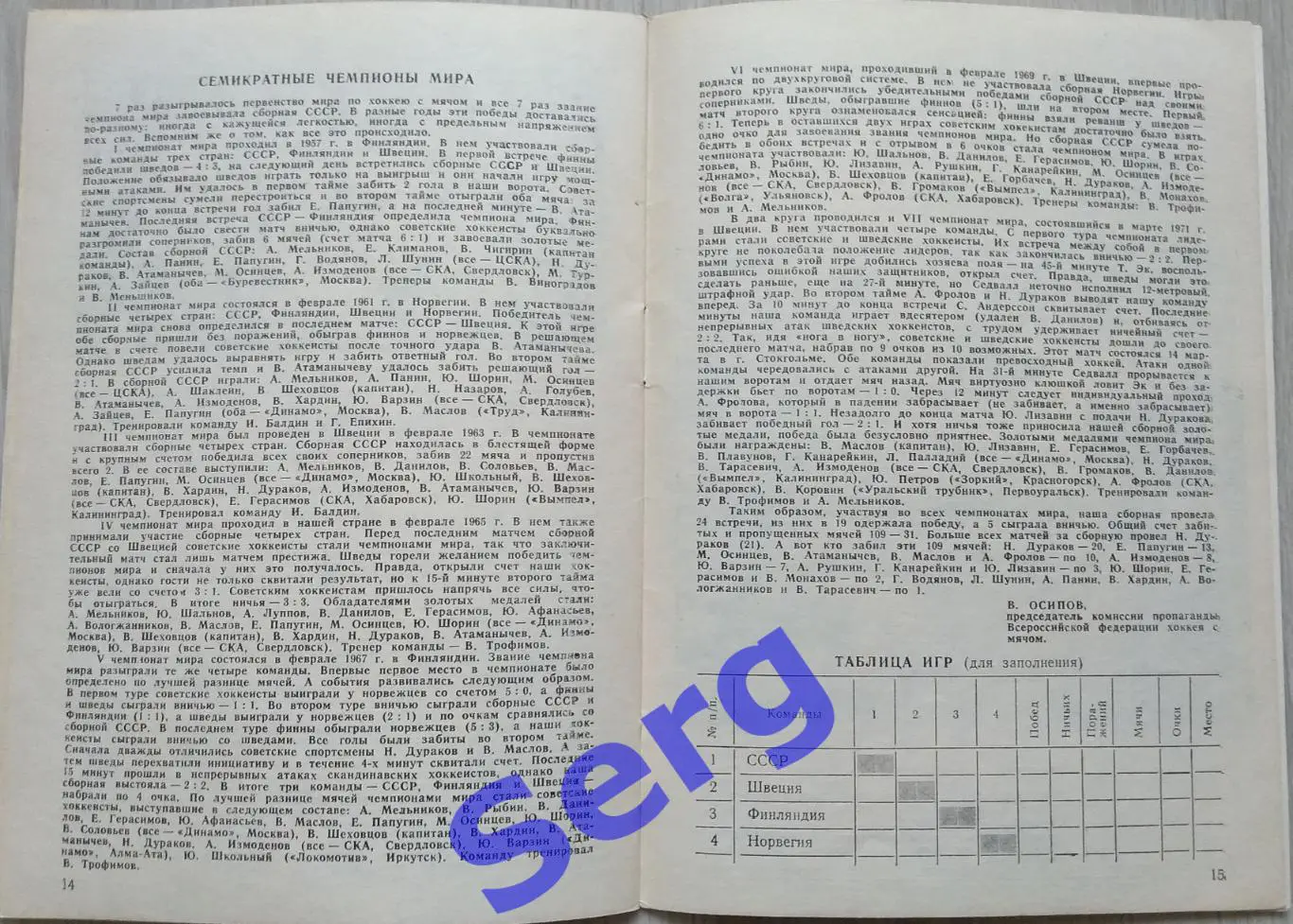 Турнир по хоккею с мячом на приз газеты Советская Россия 1972 год. Ульяновск 5