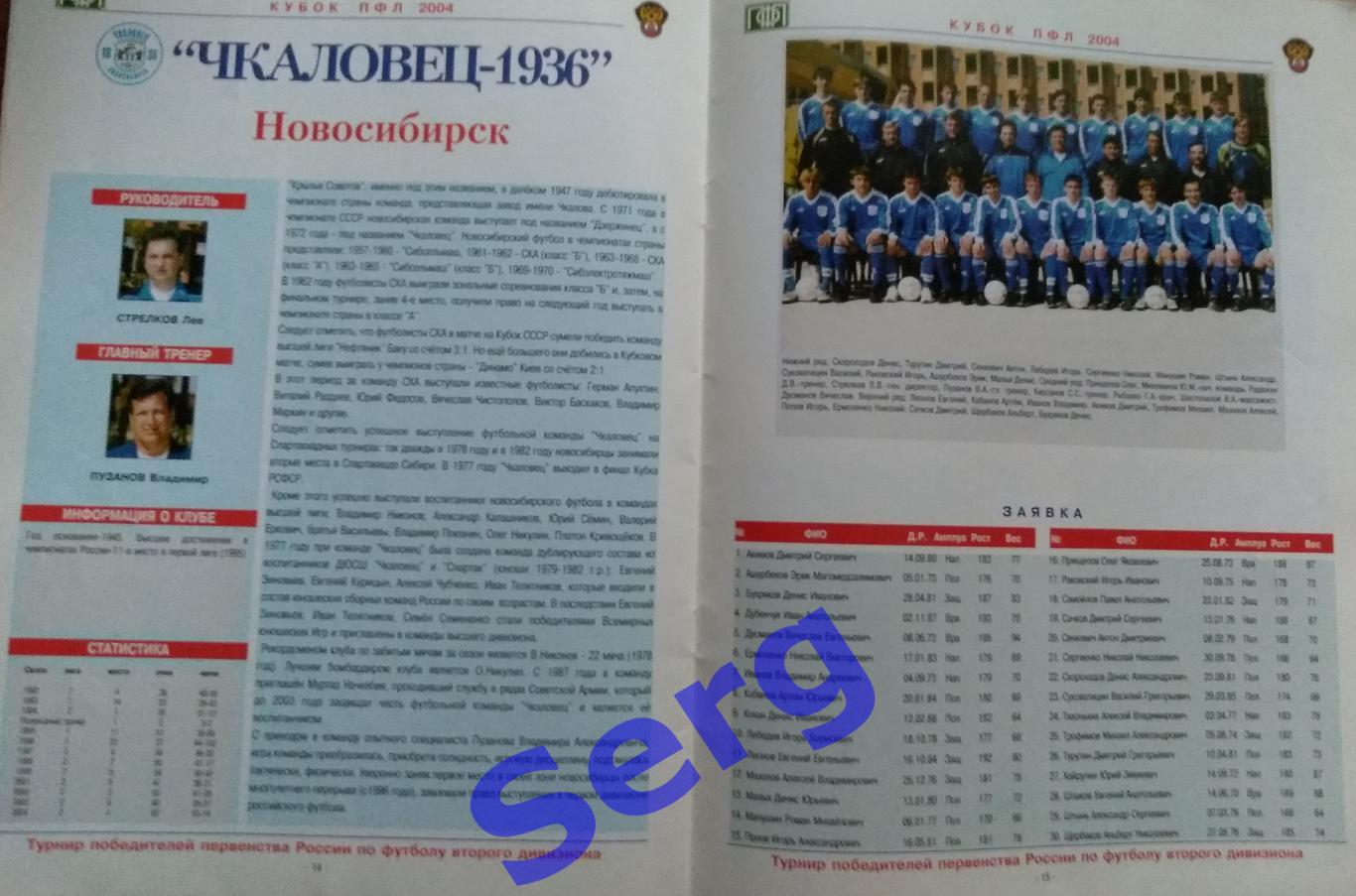 Кубок ПФЛ. 09-15 ноября 2004 год. ОК Лужники г. Москва 6