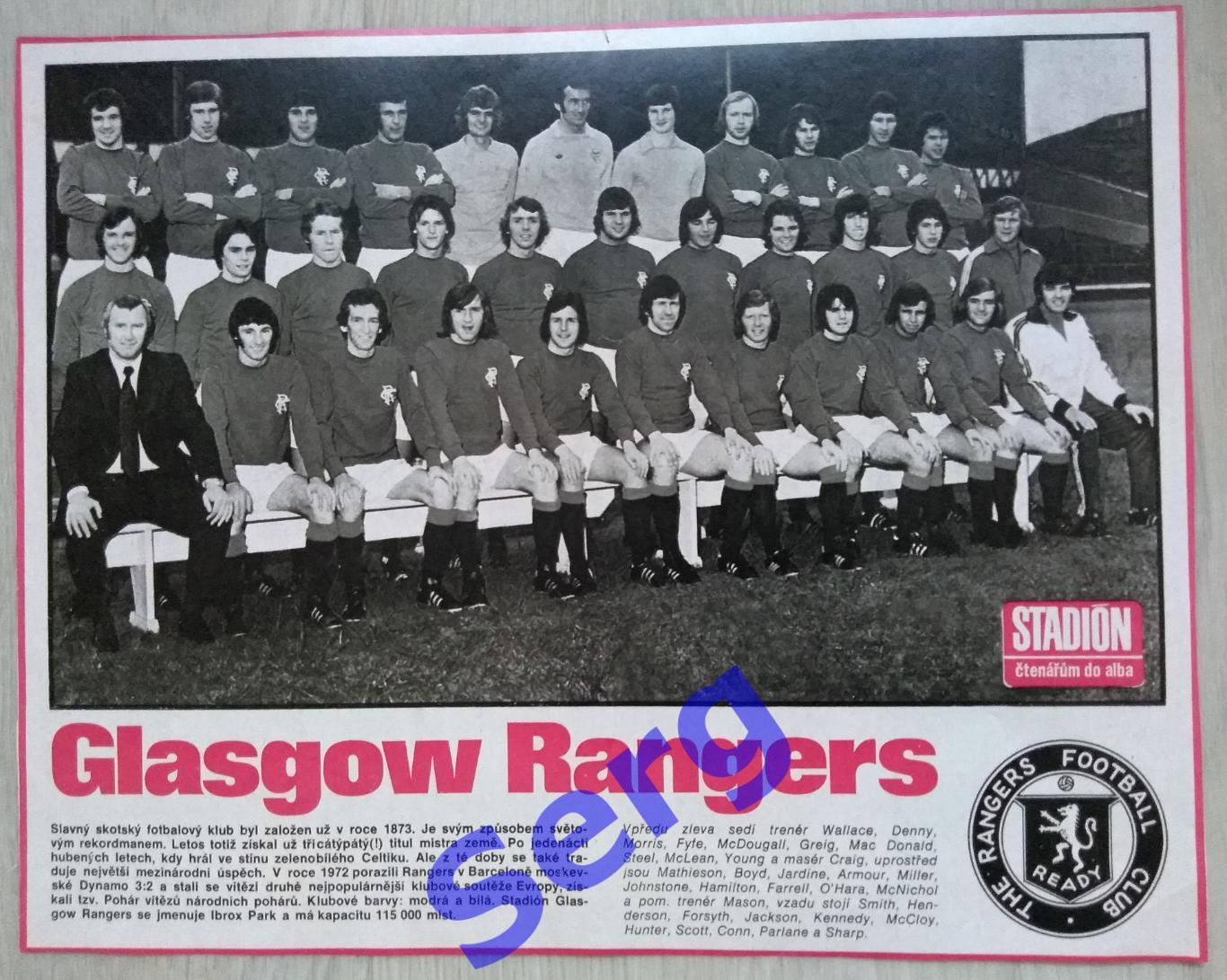 Постер Глазго Рейнджерс Глазго, Шотландия из журнала Стадион (Stadion)