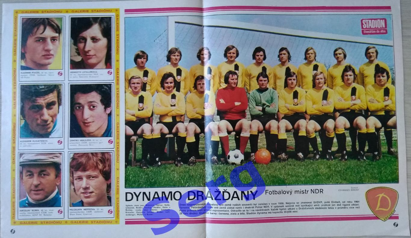 Постер Динамо Дрезден, ГДР из журнала Стадион (Stadion)