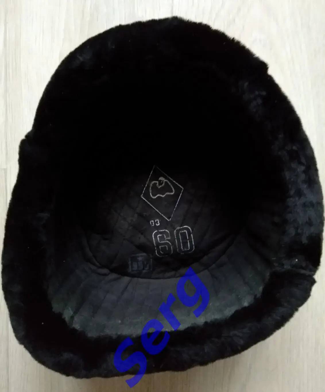 Шапка зимняя, мужская, комбинированная. 60 размер. 3