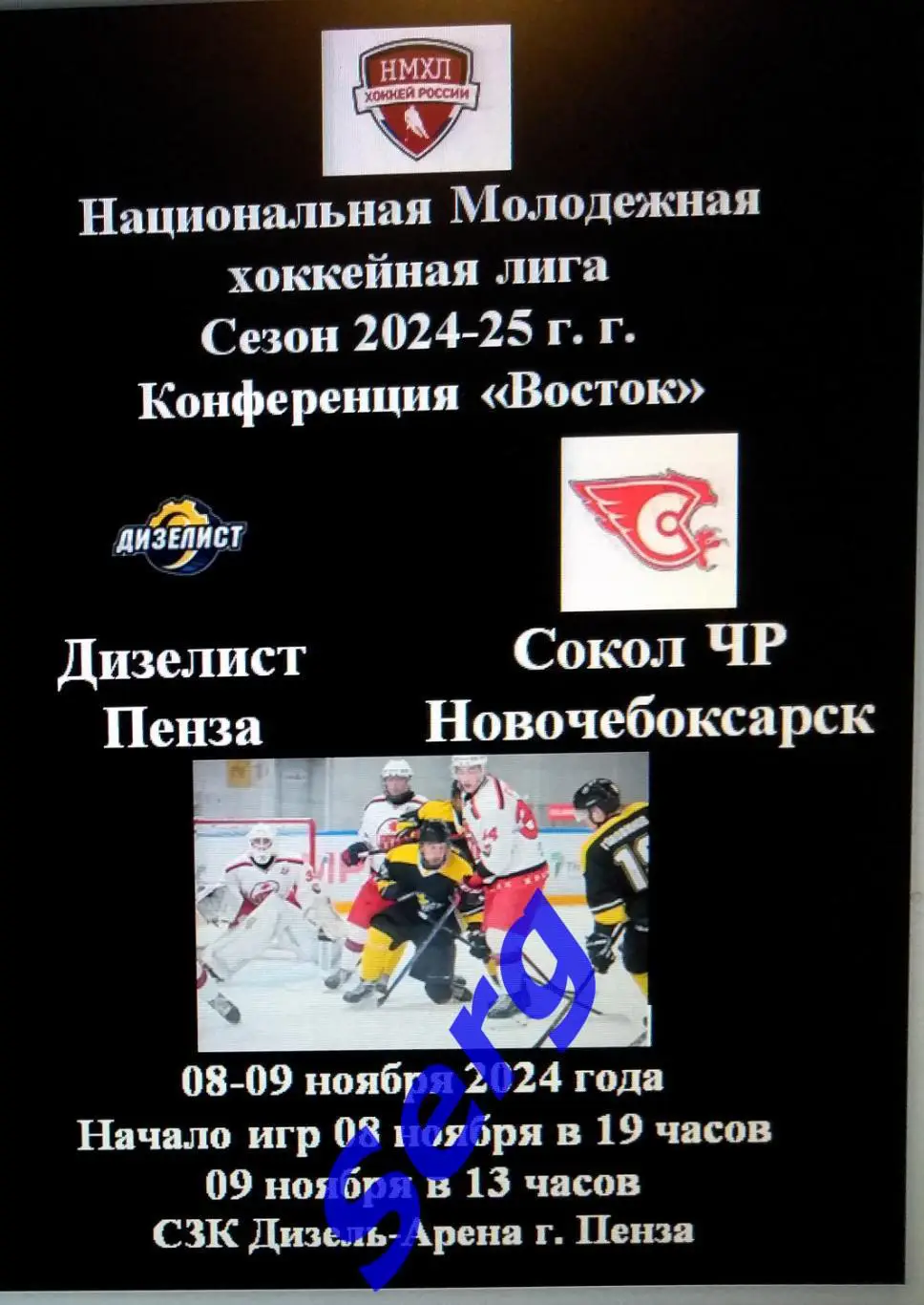 Дизелист Пенза - Сокол ЧР Новочебоксарск - 08-09 ноября 2024 год. НМХЛ.