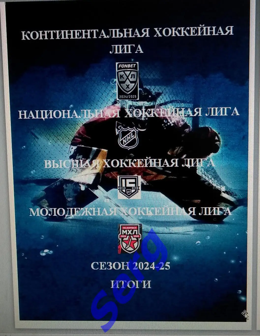 Справочник Хоккей. Итоги сезона 2024-25 г.г. КХЛ, НХЛ, ВХЛ, МХЛ.