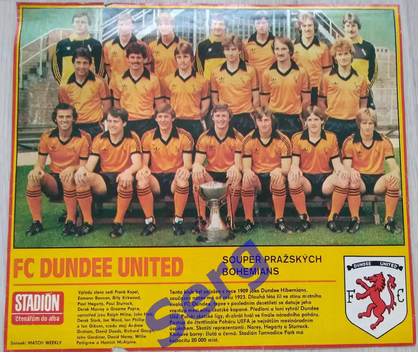 Постер Данди Юнайтед Данди, Шотландия из журнала Стадион (Stadion)