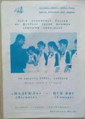 Надежда Ногинск - ЦСК ВВС Самара - 16 августа 2003 год