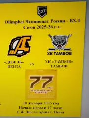 Дизель Пенза - ХК Тамбов Тамбов - 20 декабря 2025 год