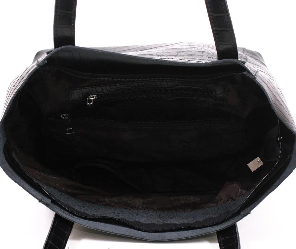 Женская кожаная сумка кросс-боди чёрная (М9). 7
