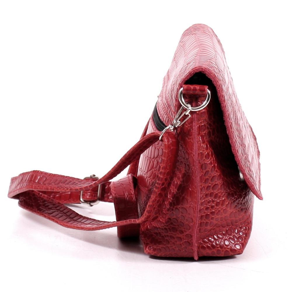 Женская кожаная сумка кросс-боди красная (М9) 3