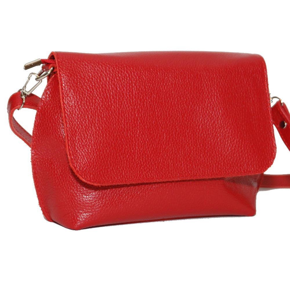 Женская кожаная сумка кросс-боди красный флотар ( М9).