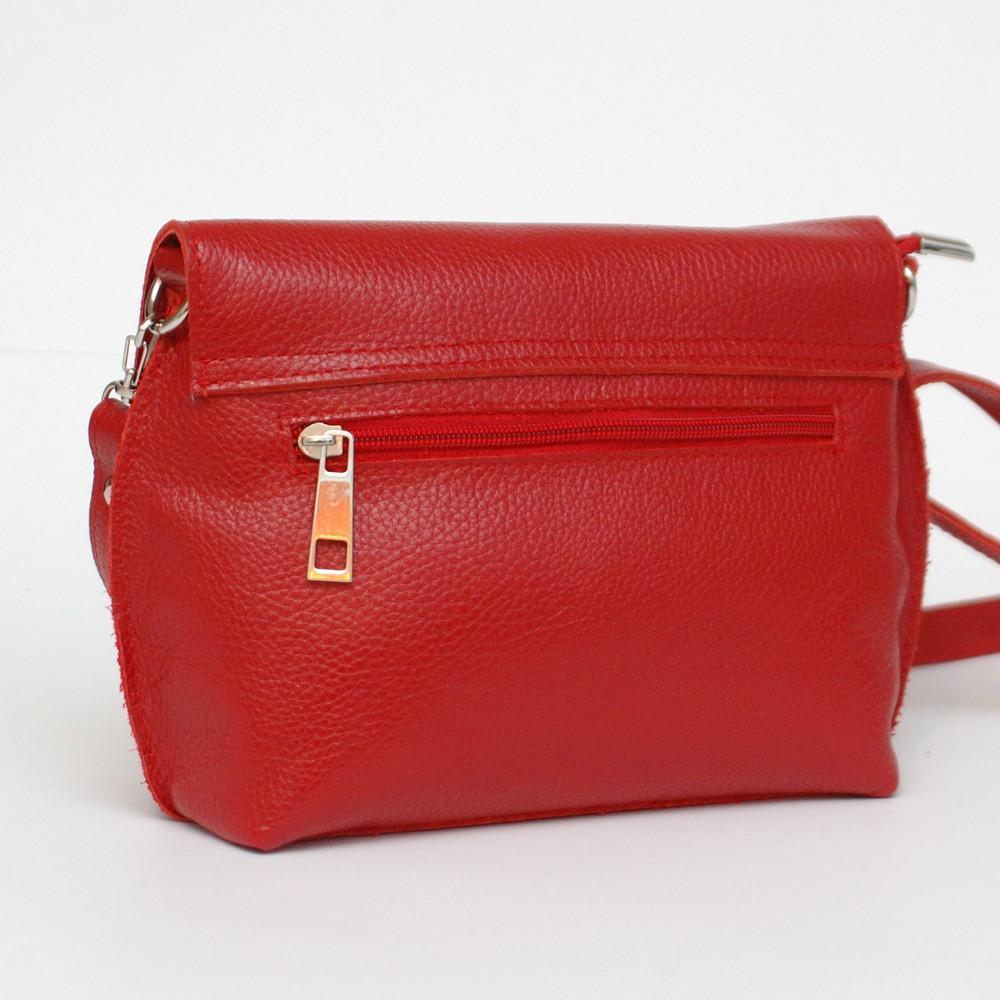 Женская кожаная сумка кросс-боди красный флотар ( М9). 2