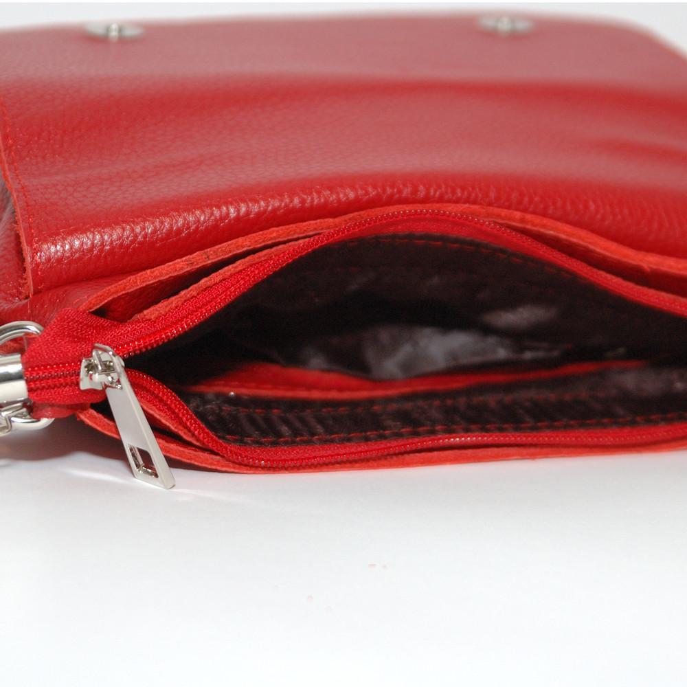 Женская кожаная сумка кросс-боди красный флотар ( М9). 4