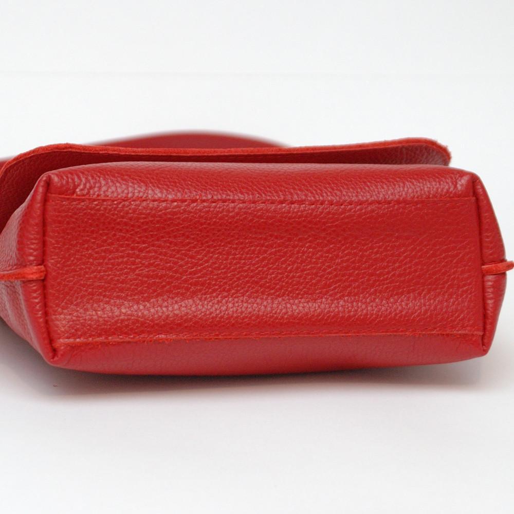 Женская кожаная сумка кросс-боди красный флотар ( М9). 5
