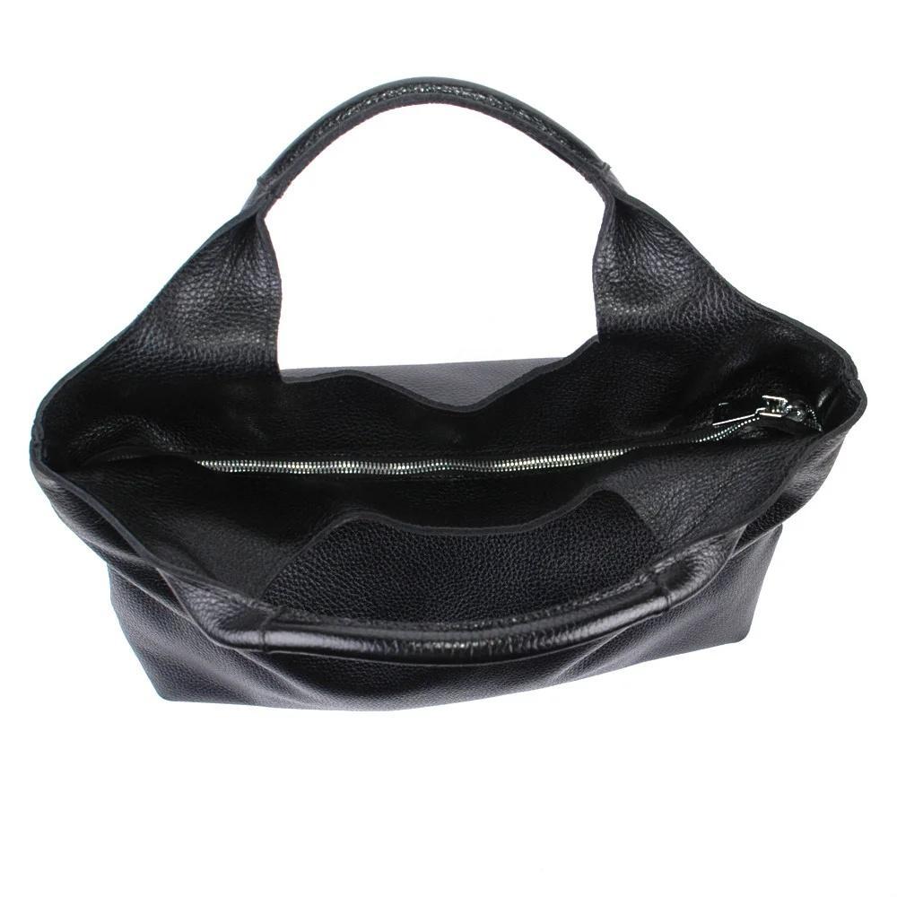 Женская кожаная сумка-хобо из кожи и замши (М15). 3