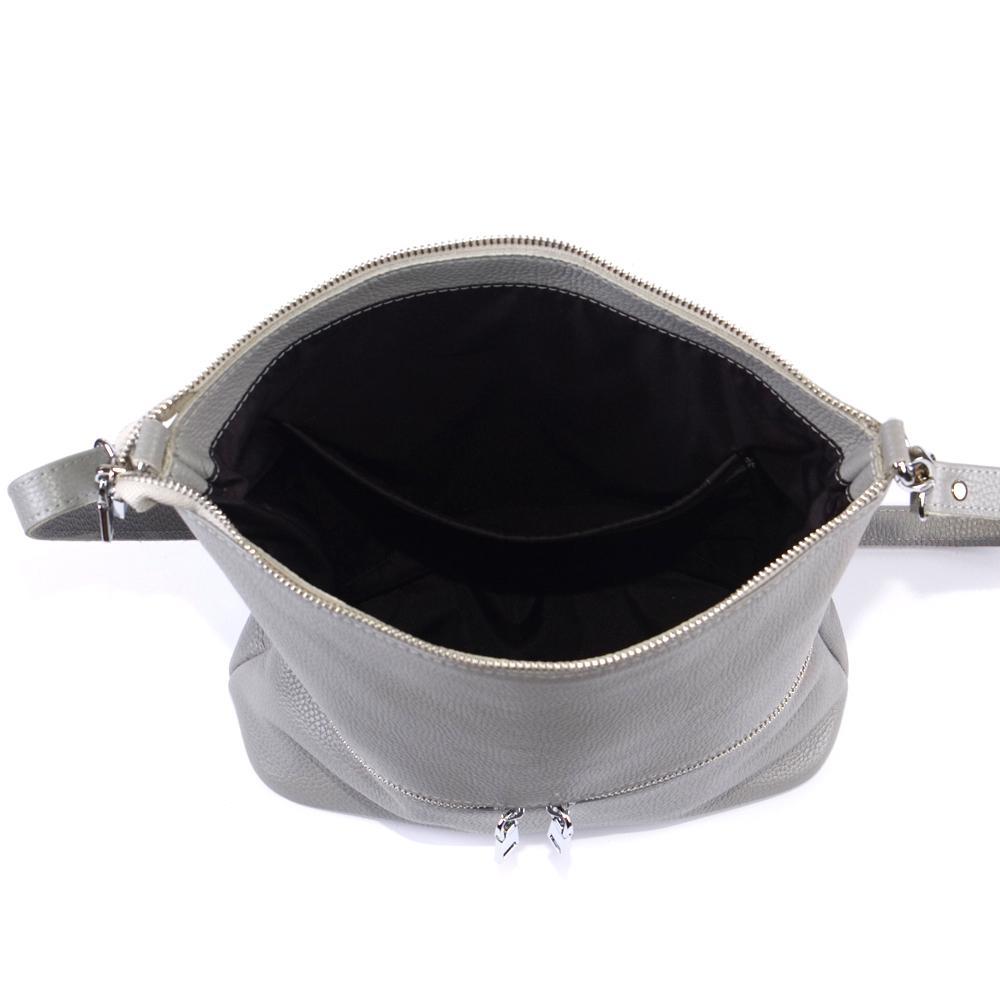Женская сумочка из натуральной кожи кросс-боди серый флотар М42.. 4
