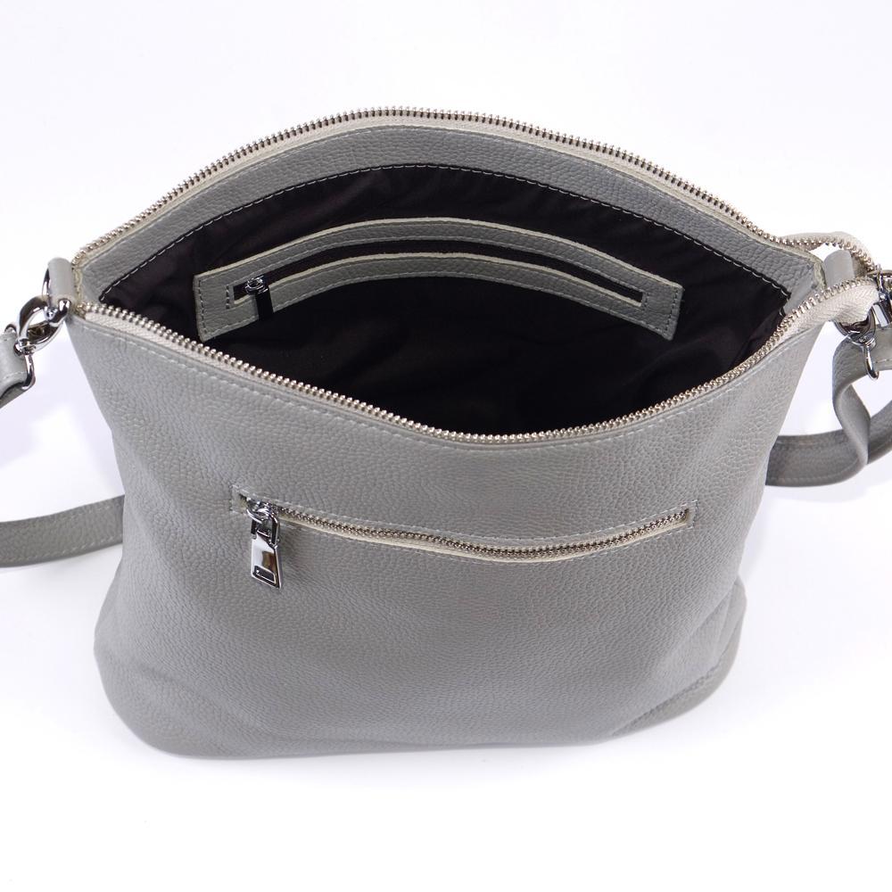 Женская сумочка из натуральной кожи кросс-боди серый флотар М42.. 5
