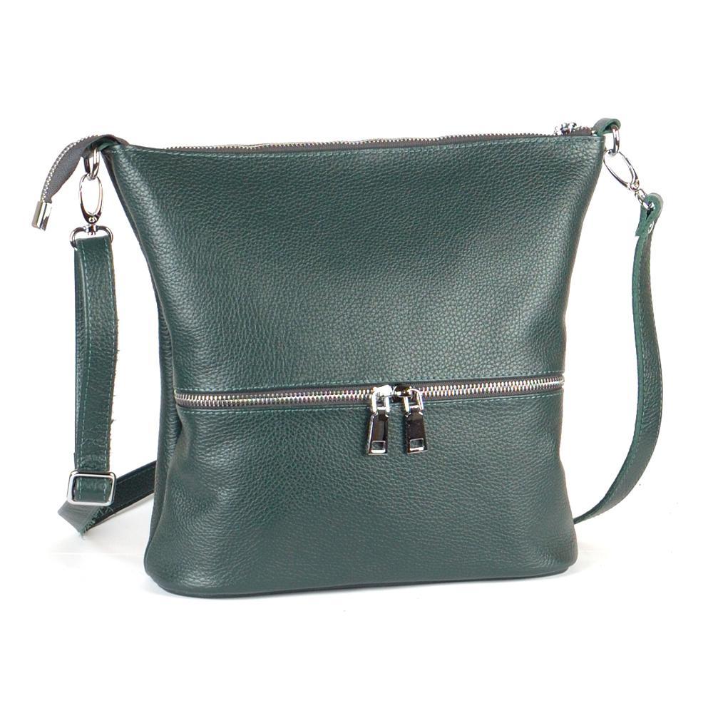 Женская сумочка из натуральной кожи кросс-боди зелёный флотар М42..