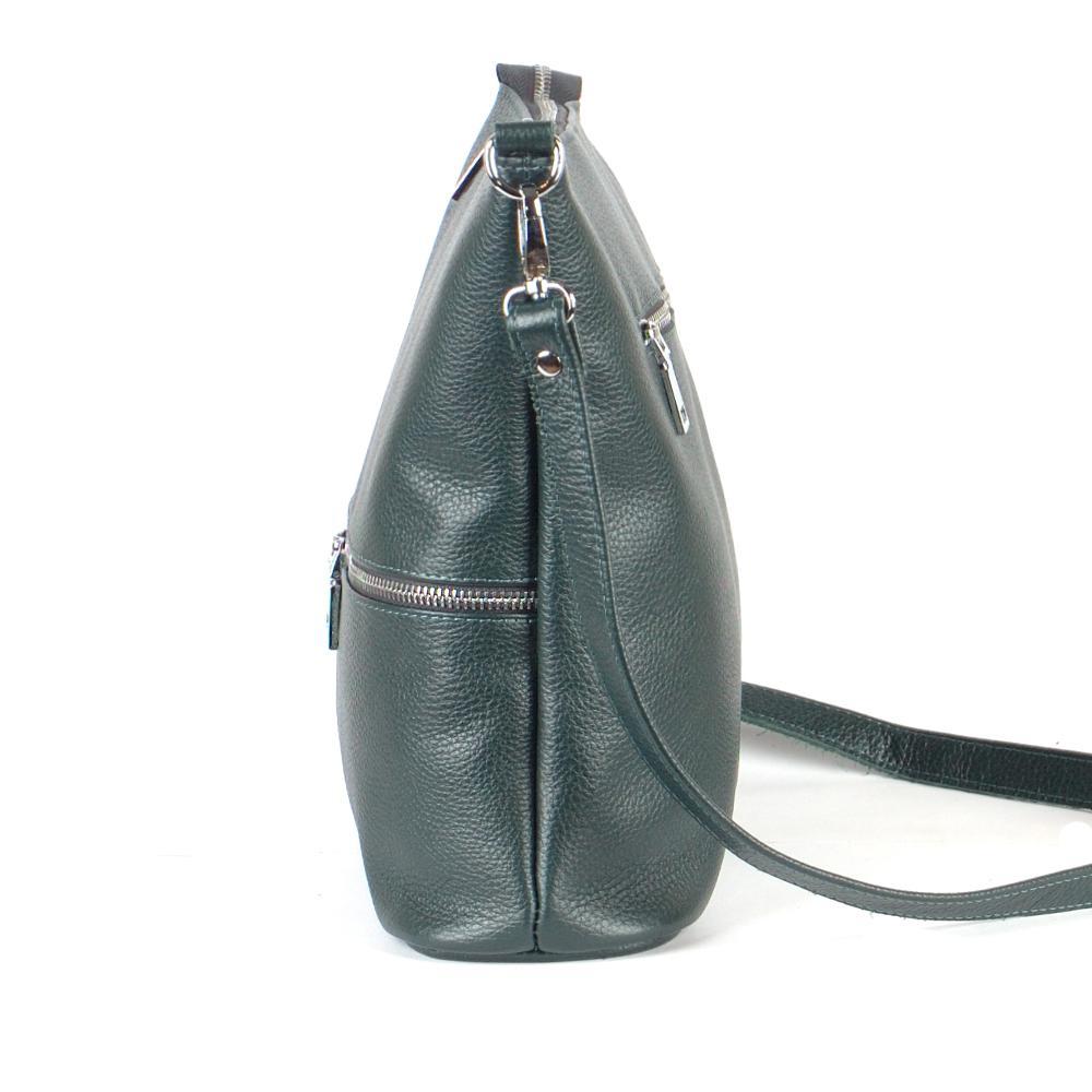 Женская сумочка из натуральной кожи кросс-боди зелёный флотар М42.. 2
