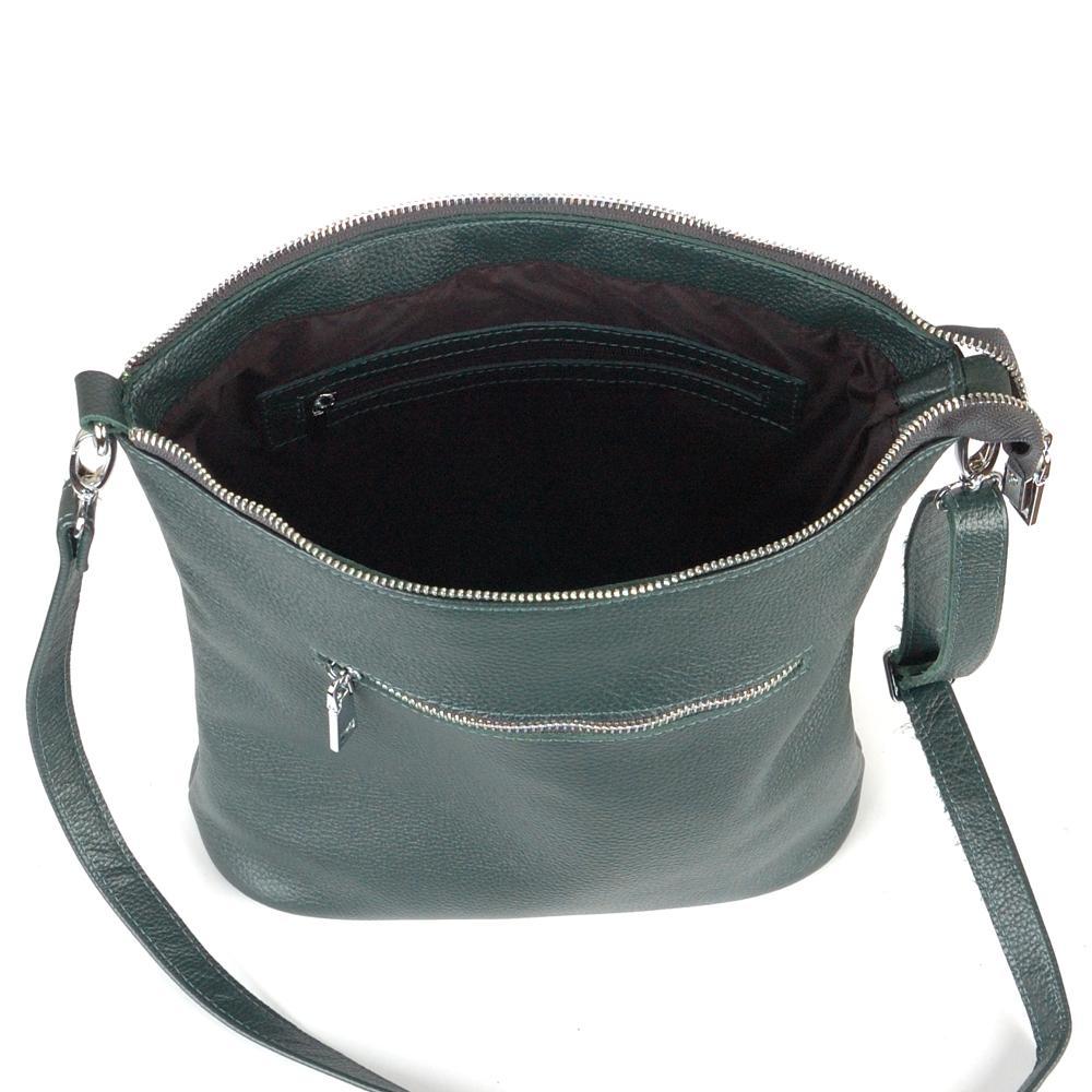 Женская сумочка из натуральной кожи кросс-боди зелёный флотар М42.. 3