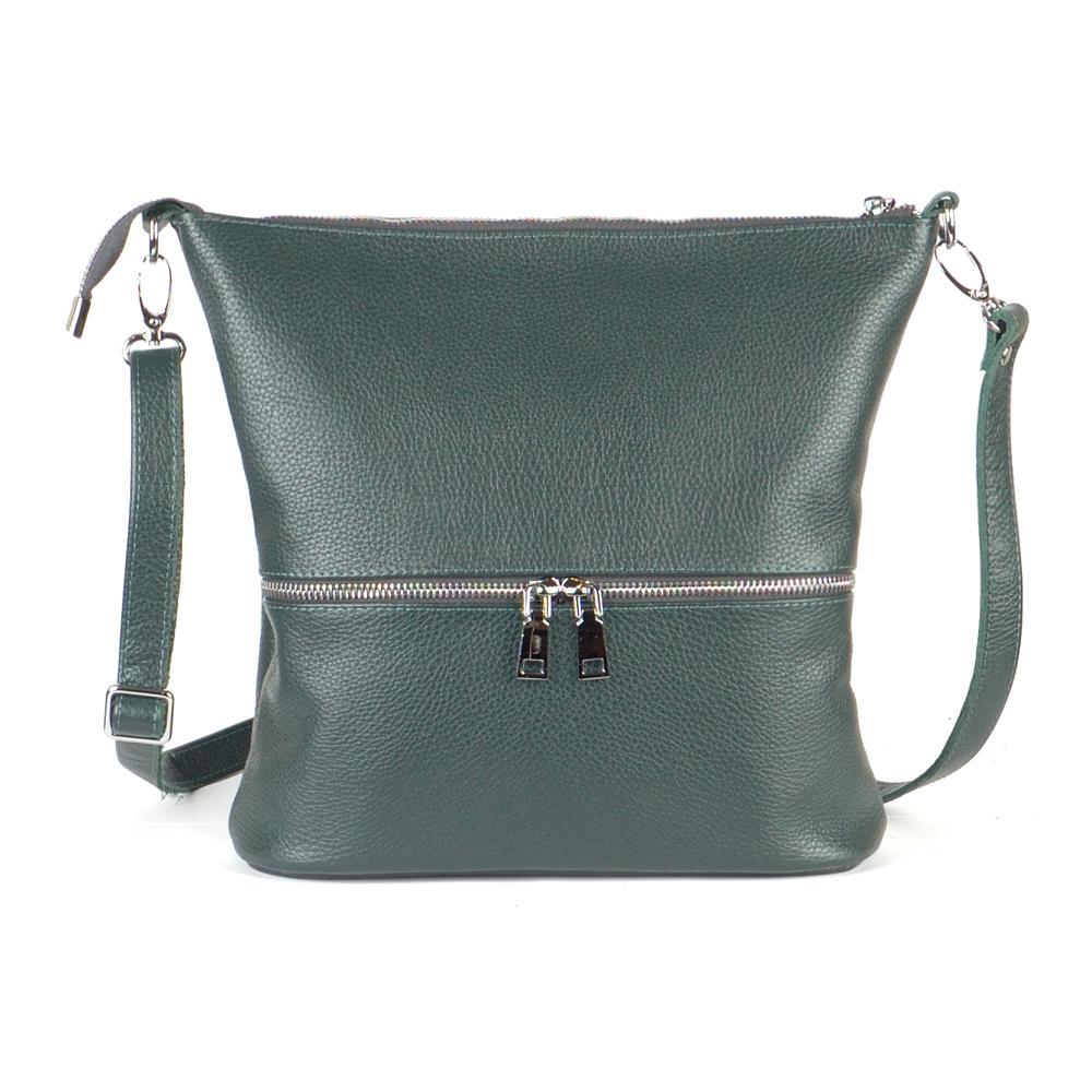 Женская сумочка из натуральной кожи кросс-боди зелёный флотар М42.. 4