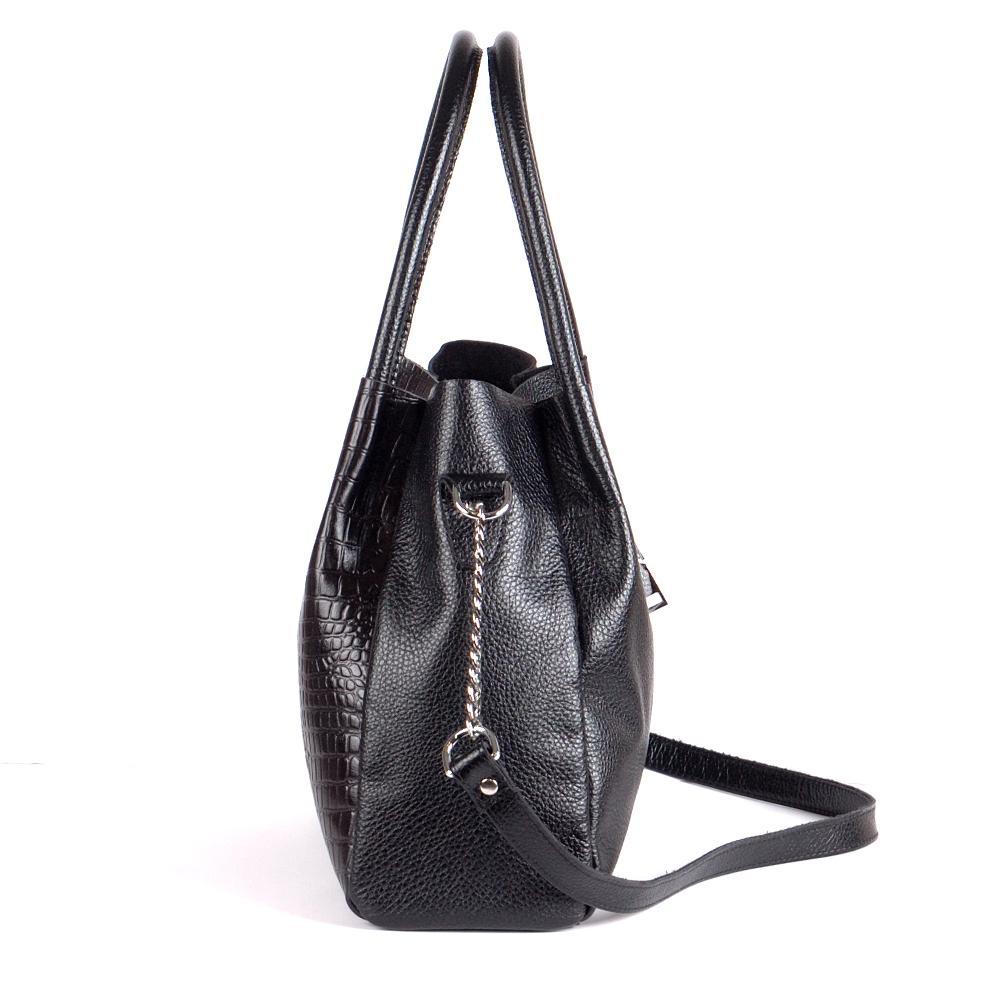 Женская сумочка из натуральной кожи чёрный флотар М33 5
